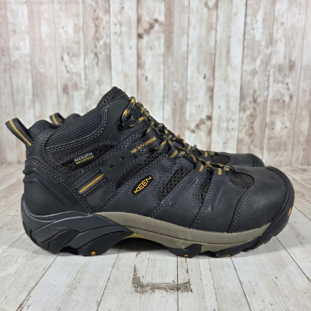 Keen Utility Flint II Mid Waterproof Steel Toe Work Boots Mens 9.5D Black Olive